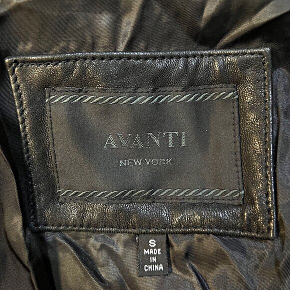 Avanti Vintage Motorcycle Genuine Leather Jacket Full Zip Collared Biker Coat - Picture 10 of 11